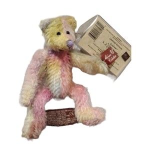 Russ Mohair Collection Loulou Jointed Rainbow Bear Vintage Edition 6" COA tags